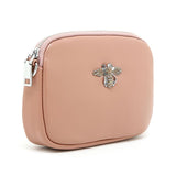 Crystal Bee Nude leather pouch