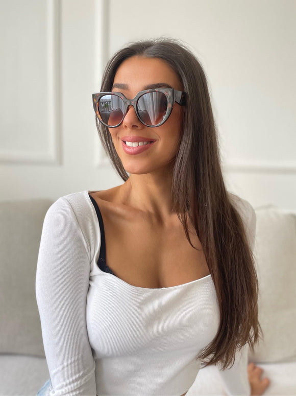 Alecia Leopard Print Sunglasses