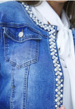 Pearl and Rhinestone Denim Jacket