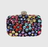 Multi colour crystal Clutch Bag