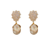 Pearl crystal drop earring