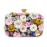 Black/Pink Flower clutch Bag