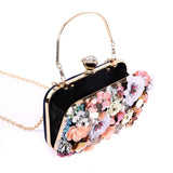 Black/Pink Flower clutch Bag