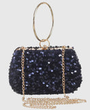 Black moonlit glam clutch bag