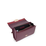 Valentino Alpheus Vino Rosso Front Flap Shoulder Bag