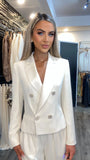 FLYGIRL ivory button detail blazer