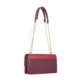 Valentino Alpheus Vino Rosso Front Flap Shoulder Bag