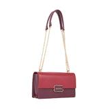 Valentino Alpheus Vino Rosso Front Flap Shoulder Bag