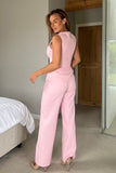 Jo Pleat Detail Tailored Trouser Pink
