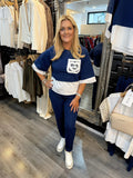 FLYGIRL navy/blue shirt top