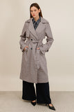 Check Longline Trench Coat