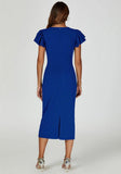 Royal Blue Volume Sleeve Midi Dress