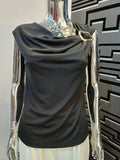 FLYGIRL black gold detail top