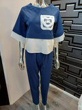 FLYGIRL navy/blue shirt top