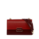 Valentino Alpheus Vino Rosso Front Flap Shoulder Bag