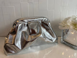 Mia Silver clutch bag