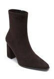 Brown faux suede ankle boots