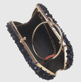Black moonlit glam clutch bag