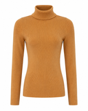 GOAGOA Mustard Ribbed Knit Turtleneck Jumper