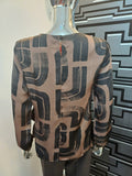 Peruzzi Brown Print Tie Top