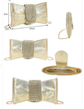 Gold Crystal evening bag with attachable chain