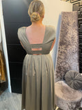 Kameya grey wrap v neck dress