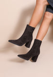 Brown faux suede ankle boots