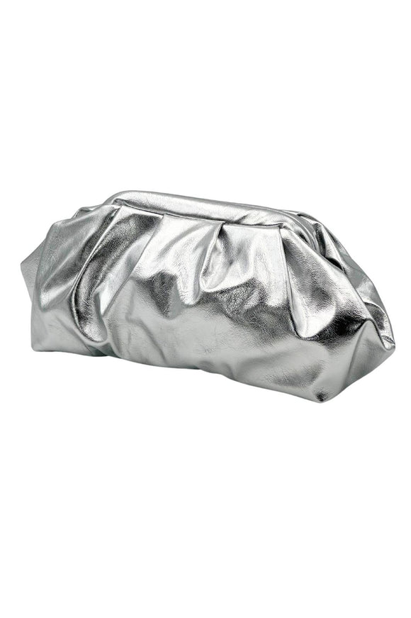 Mia Silver clutch bag