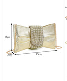 Gold Crystal evening bag with attachable chain