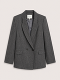 GOAGOA Grey Embellished Pinstripe Blazer