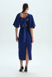 Kameya Blue Backless Tie Detail Dress