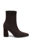 Brown faux suede ankle boots