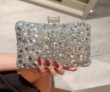 SILVER EMBELLISHED CLUTCH BAG