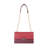 Valentino Alpheus Vino Rosso Front Flap Shoulder Bag