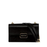 Valentino Alpheus Nero Front Flap Shoulder Bag