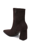 Brown faux suede ankle boots