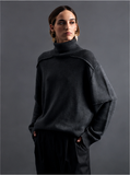 GOAGOA Grey Knit Turtleneck Jumper