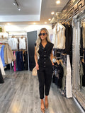 Black Denim Jumpsuit