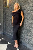 MERCURY MIDI DRESS IN BLACK
