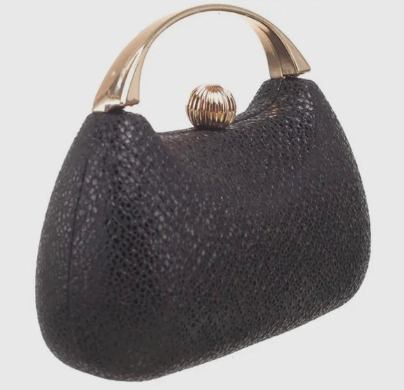 Black gala pebble clutch bag