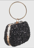 Black moonlit glam clutch bag