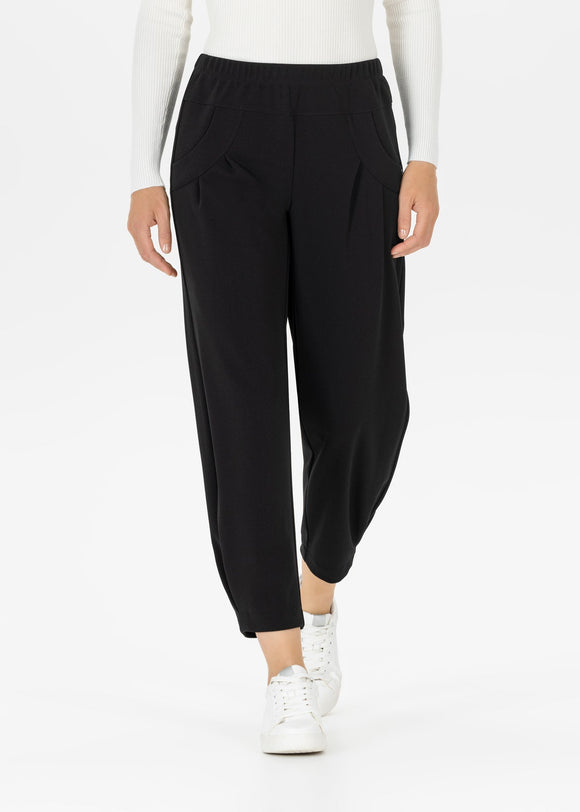 Rachael slouch cuff bottom black Trousers