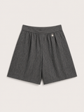 GOAGOA Grey Embellished Pinstripe Shorts