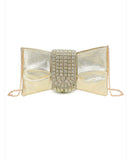 Gold Crystal evening bag with attachable chain