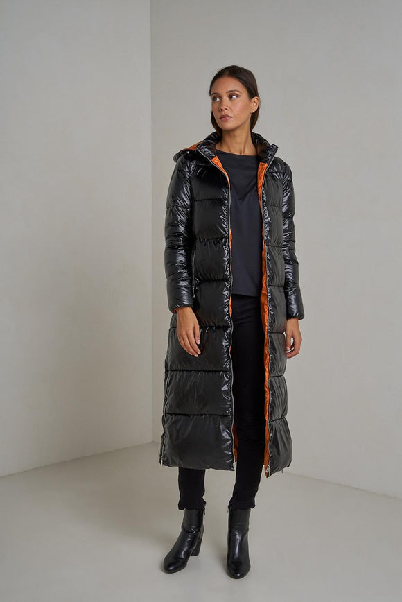 Black Longline Padded Coat