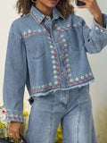 Daisy Embroidered Denim Jacket
