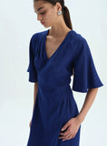 Kameya Blue Backless Tie Detail Dress