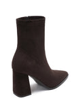 Brown faux suede ankle boots
