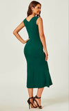 Bardot Pleated Midi Dress in Green