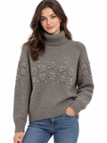 FLYGIRL Knit Rollneck Flower Jumper